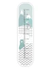 Children\'s height chart sticker with a bear design, mountains, and gray patterns.