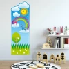 Growth chart sticker 1142 - Decor for a child\'s room. Light-colored wall with pastel furniture.