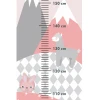 Child growth chart sticker featuring alpacas, a bunny, and mountains.