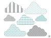 Colorful cloud wall stickers set 2441 - Various shapes and colors.