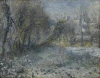 Reproduction of Snow-covered Landscape by Auguste Renoir. The artwork depicts a winter scene with trees.