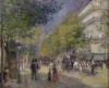 Reproduction of The Grands Boulevards by Auguste Renoir - Graphic design featuring a street scene with people, trees, and buildings.