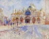 Reproduction of The Piazza San Marco by Auguste Renoir - Graphic design featuring architecture with domes and arches.