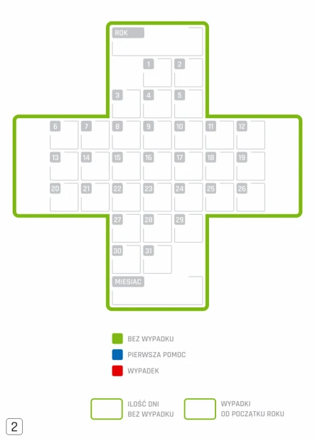 Magnetic dry-erase board safety cross 126 - Graphic design featuring a cross with blank fields.