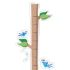 Child growth chart sticker tree with birds 2446 - Simple design featuring a tree with birds and leaves.