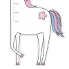 Unicorn growth chart sticker for kids 2457 - Features a unicorn with a pink mane and a star design.