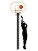 Child growth chart sticker featuring a basketball player in action with a hoop and ball design.