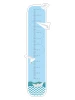 Child growth chart sticker with boats and airplanes - features a blue background with clouds.