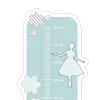 Child growth chart sticker featuring a dancer on a blue background.