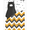 Child growth chart sticker featuring an alpaca bear design with growth lines and zigzags.