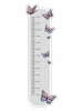 Child growth chart sticker with butterflies - Simple design on a gray background with dots.