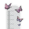 Child growth chart sticker with butterflies on a gray background with dots. Design 2455.