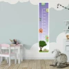 Child growth chart sticker with monsters 2449 - Decor for a kids\' room. Light-colored walls, wooden floor.