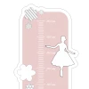 Child growth chart sticker featuring a dancer design on a pink background with clouds.