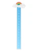 Rainbow height chart sticker for kids 2245 - Features a blue measuring chart with a rainbow and clouds design.