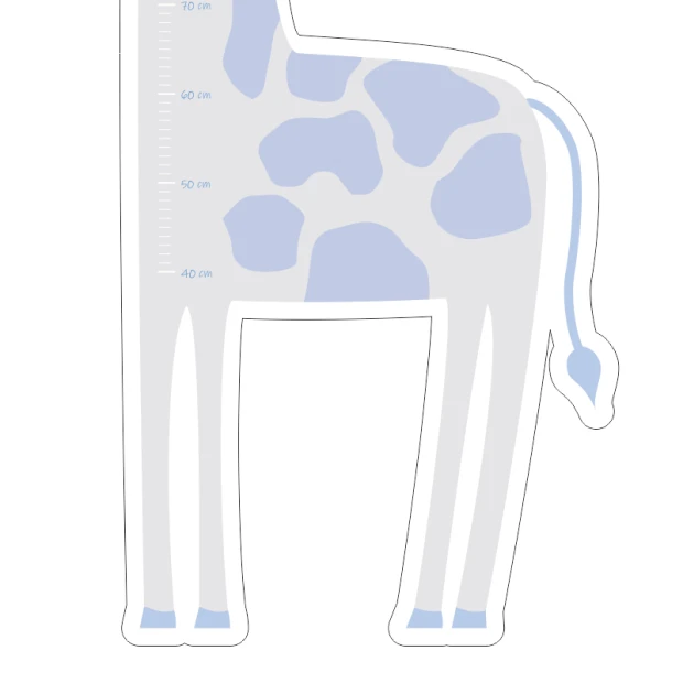 Giraffe growth chart sticker for kids 2456 - Features a giraffe with a height measurement on its body.