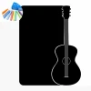 Chalk sticker for kids featuring a black guitar design on a colorful background.