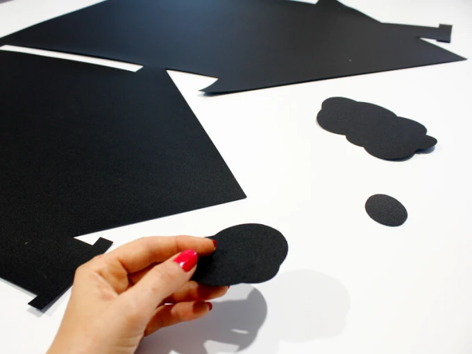 Chalkboard magnetic board home 261 - Graphic design with visible black elements in various shapes.