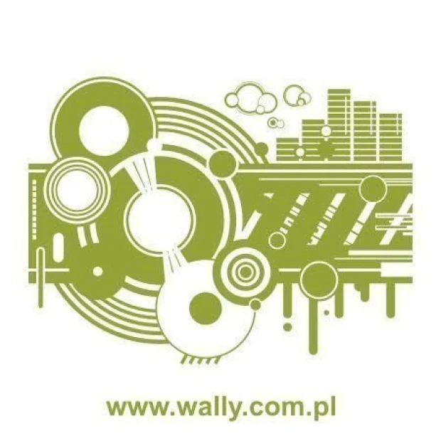 Abstract sticker 1069 in vibrant shades of green, perfect for a modern office or home.