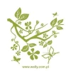 Elegant branch sticker 1033 in spring green, perfect for a fresh, boho interior.