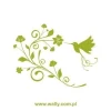 Hummingbird flower sticker 1099 in vibrant green, perfect for refreshing a modern interior.