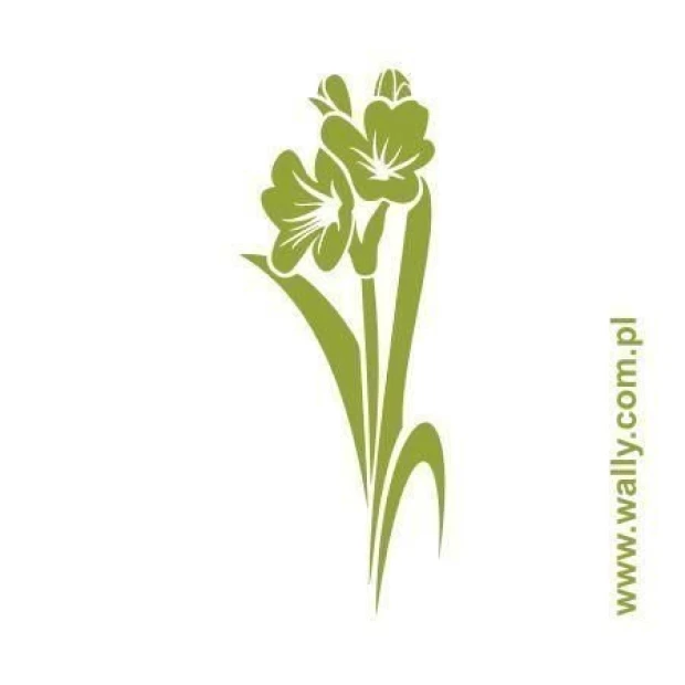 Stylish floral sticker 0989 in shades of green, perfect for a minimalist interior, adding a touch of freshness.