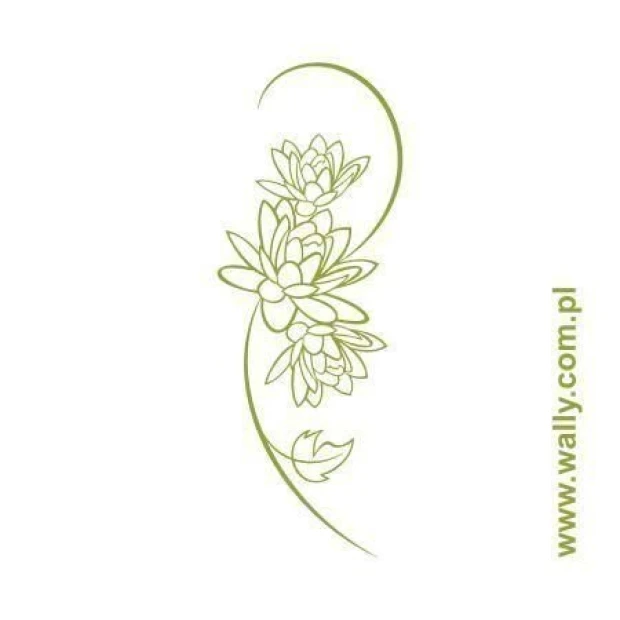 Delicate minimalist sticker featuring elegant flowers, perfect for modern decor.