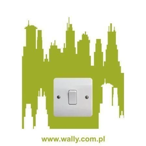 Elegant socket sticker 1076 in a modern style, perfect for a minimalist interior with green accents.