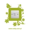 Green floral and butterfly sticker for outlet, perfect for spring decor.