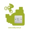 Energetic outlet sticker 1095 featuring a cyclist, perfect for a modern youth room.