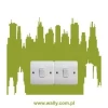Stylish outlet sticker 1108 featuring an urban skyline, perfect for modern interiors.