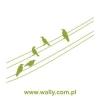 Stylish bird sticker in soft green shades perfectly complements a minimalist decor.