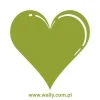 Stylish heart sticker 1013 in olive green, perfect for modern interiors or a bedroom.