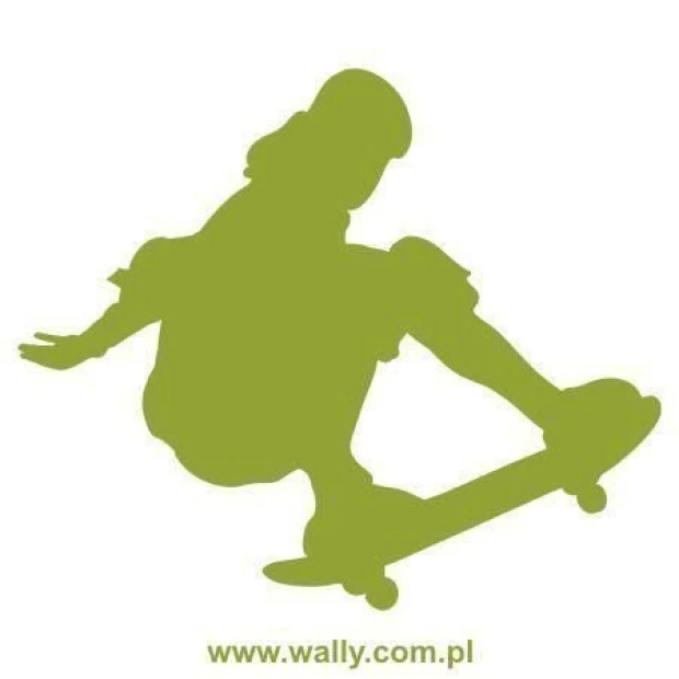 Dynamic skater sticker 1017 in an energetic green shade, perfect for a youth room.