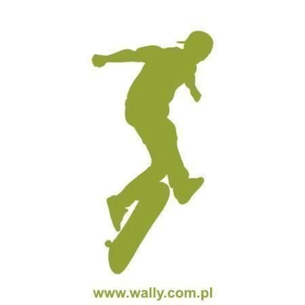 Dynamic skater sticker 1019 in green, perfect for brightening up a youth room or skate space.