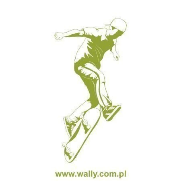 Dynamic skater sticker 1020, perfect for a modern teen room, adding energy and style.