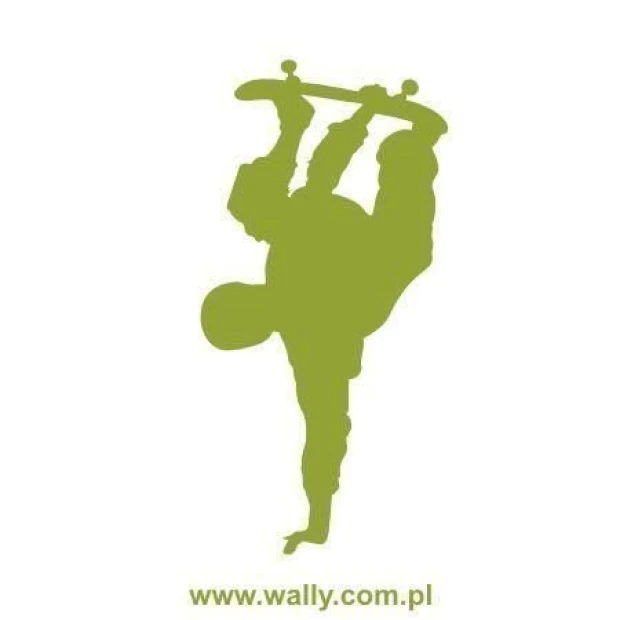 Stylish skater sticker 1021 in an energetic green shade, perfect for a modern youth room.