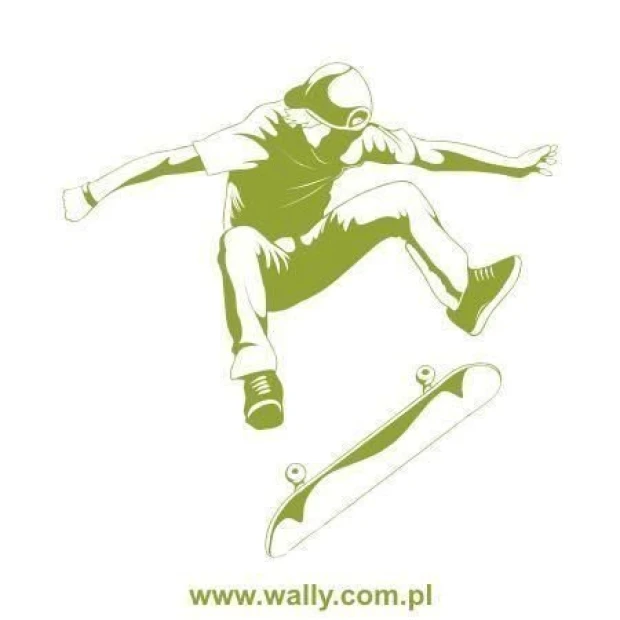 Dynamic skater sticker 1024, perfect for a youth room, adding energy and passion in a minimal style.