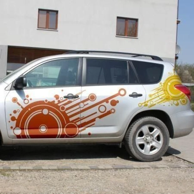 Abstract sticker 1072 in vibrant colors will energize any modern vehicle, adding a unique touch.