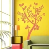 Stylish tree sticker 0949 in vibrant yellow room, perfect for modern interiors with a pop of color.