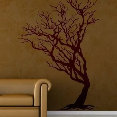 Elegant tree-themed sticker in warm shades of brown, perfect for a modern living room.