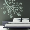 Stylish branch sticker 1028 in pastel shades, perfect for a modern bedroom, adding a light touch.