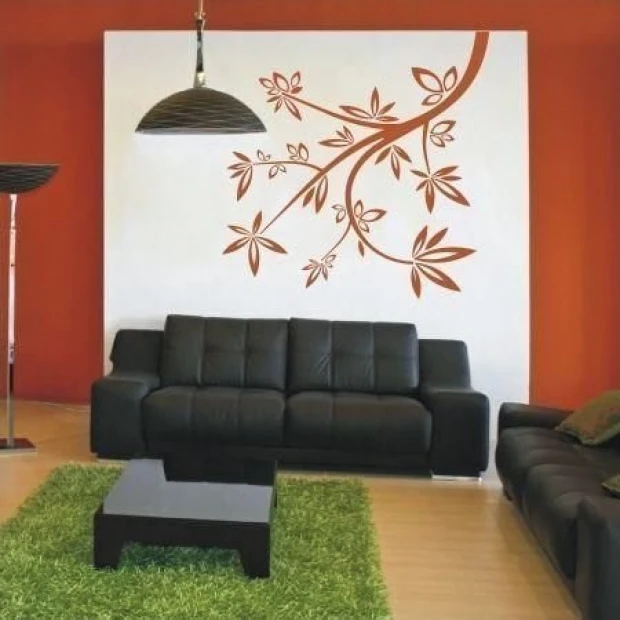 Elegant branch sticker 1031 in a warm brown shade, perfectly complementing modern living rooms.