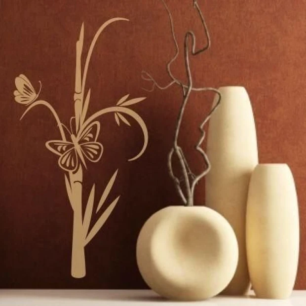 Japanese sticker 76 brings nature\'s harmony to your space, enhancing an elegant wall in a minimalist style.