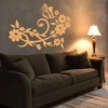 Delicate flower and butterfly sticker, perfect for a cozy living room, adding warmth and a touch of nature.