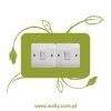 Sticker for outlet 1120 in fresh green color with a subtle plant motif, perfect for home decor.