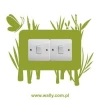 Sticker for outlet 1121 in a delicate green design with a plant motif, perfect for a stylish decor.