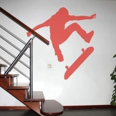 Dynamic skater sticker 1023, perfect for a modern youth room, adding energy and style.