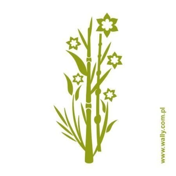 Bamboo sticker 1221 in shades of green, perfect for a minimalist interior, adding a touch of freshness.