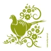 Stylish green pheasant sticker, perfect for rustic interior decor.
